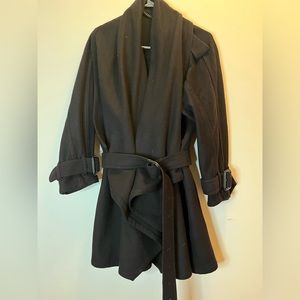 BURBERRY - vintage felt trench with belt -M/L - worn - good condition
